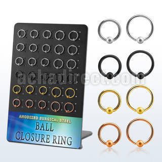 brcrt3 display unidades aro bola presion acero chapados pvd negro oro oro rosa bola