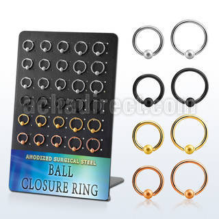 brcrt4 display unidades aro bola presion acero chapados pvd negro oro oro rosa bola