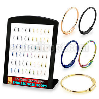 brend5 pvd plated 316l steel endless nose rings assorted