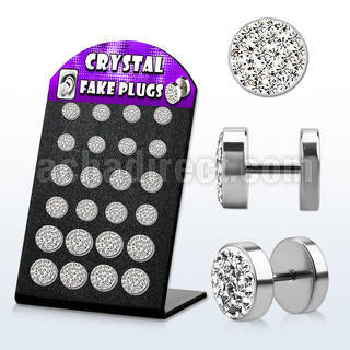 bripf5 display 24 plugs falsos acero quirurgico multi cristal claros ferido distribuidor