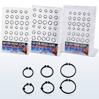 brncp1 display 30 clips nariz plata esterlina color negro tamanos 8mm 12mm venta