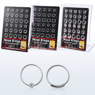 brnhm2 display 60 aros nariz plata esterlina bola 0 6mm 8mm 12mm distribuidor