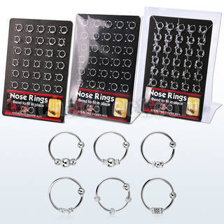 brnhm3 display 30 aros nariz plata esterlina 0 6mm bola fija alambre balines 10mm al por mayor