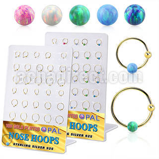 brnhm45 display 30 aro nariz bola plata 925 0 6mm oro 18 kts bola opalo 3mm 8mm 12mm distribuidor