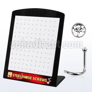 brnsc18c display 120 piercing nariz l acero 316l 1mm cristal redondo 2mm distribuidor mayorista