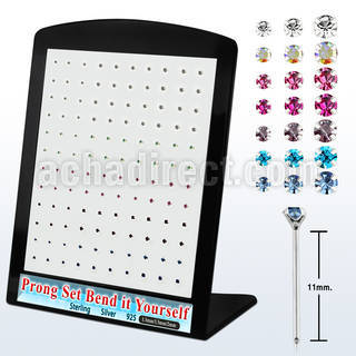 brnypmm7 display 120 piercing nariz doblar tu mismo plata 925 0 6mm cristal redondo 1.25mm 1 5mm 2mm venta