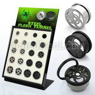 brpg145a display 20 dilataciones tunel tornillo acero brillo espejo acero anodizado negro 8mm 16mm mayorista
