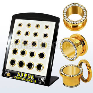 brpg149a distribuidor display 20 dilatadores tunel doble flare rosca interna acero anodizado negro 2g 916 6mm 14mm al por mayor