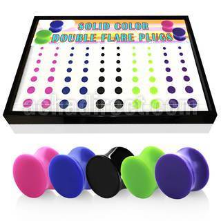 brpg153b caja display 70 dilataciones plug doble flare acrilicas colores acrilicos solidos 3mm 12mm al por mayor
