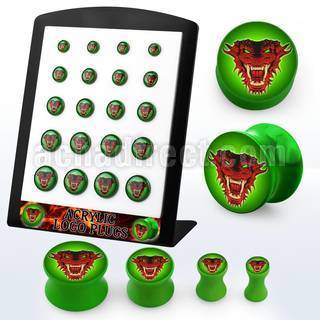 brpg178 display 20 plugs doble flare acrIlico logo dragon rojo veneno verde calibre 2g to 916 6mm 14mm distribuidor mayorista