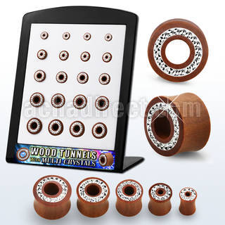 brpg180 displays 20 dilatadores tunel doble flare madera sawo multi cristal claros ferido . 