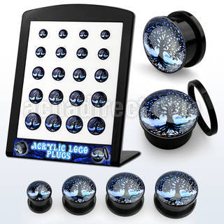 brpg185 display 20 dilatadores plug acrIlico negro rosca logo arbol vida al amanecer 2g to 916 6mm  14mm distribuidor mayorista