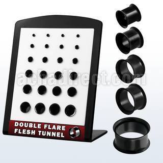 brpg3 display 24 dilataciones tunel doble flare acero quirurgico pvd negro 3mm 12mm distribuidor