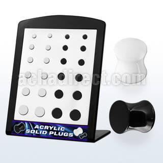 brpg82 board of double black white flared acrylic plug
