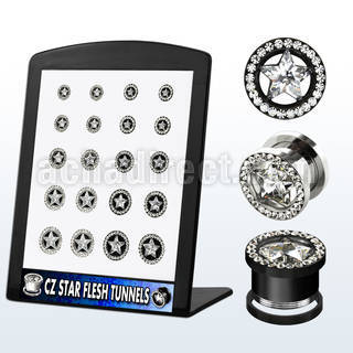 brpg93 distribuidor mayorista display 20 dilatadores tunel acrIlico blanco cristal color 6mm 14mm distribuidor