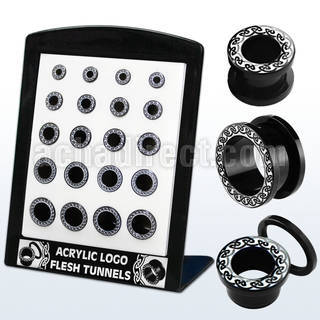 brpg96 board of acrylic screwfit flesh tunnel w celtic ring