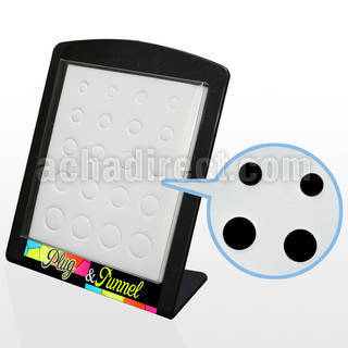 brpu3 display acrilico piercings display vacio plugs espuma blanca 20 agujeros 6mm 14mm distribuidor