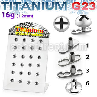 brtsa2 board w 24 titanium g23 dermal anchors w screw top