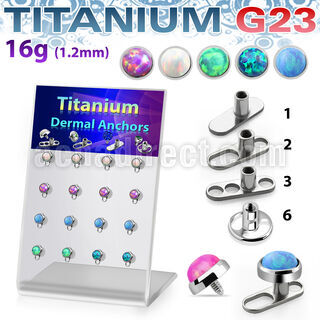 brtsa7 board w titanium g23 dermal anchors w synthetic opal top