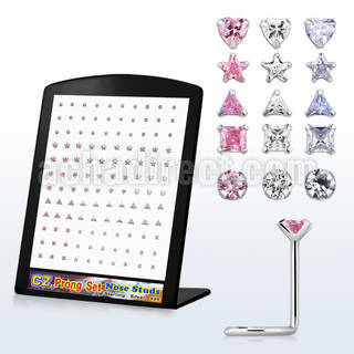 brzsmm display 120 piercing nariz l plata esterlina 925 0 6mm zirconia cuadrada redonda 2mm estrella corazon tri 3mm venta