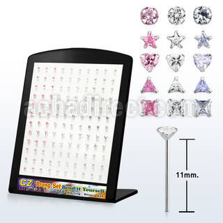 brzymm display expositor 120 piercing nariz doblar tu mismo plata esterlina 925 0 6mm zirconia venta