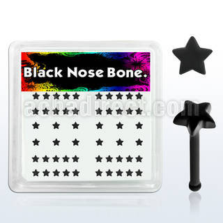 bxa1 caja piercings nariz hueso acrilico negro estrella 3mm venta