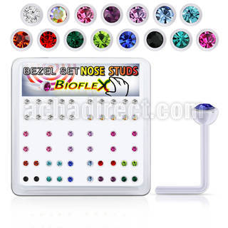 bxa39 caja piercing nariz l bio flexible redonda 2 5mm cristal swarovski bisel distribuidor