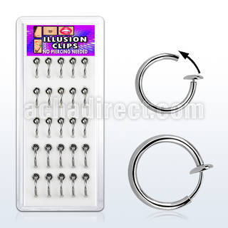bxclp2 caja 25 piercings falsos clip resorte 8mm 10mm distribuidor