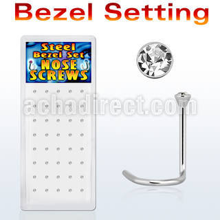 bxs105 caja 40 piercing nariz l acero quirurgico 1mm redonda cristal bisel 2mm distribuidor