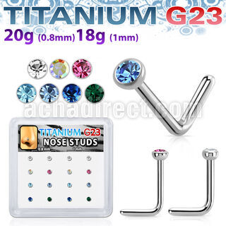 bxunl3 titanium g23 nose studs 20g 18g color 16pcs