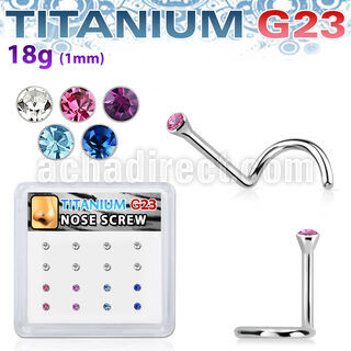 bxuns2 titanium g23 nose screw with bezel colored crystal top