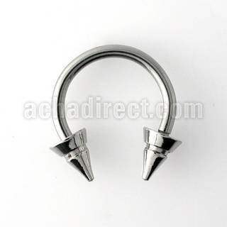 cbcn6d 316l steel circular barbell with grooved layered cones