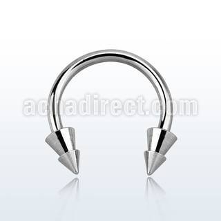 cbcn6e 316l steel circular barbell with layered cone