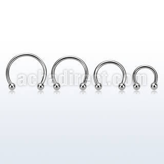 cbeb25 316l steel circular barbell with two 2 5mm balls