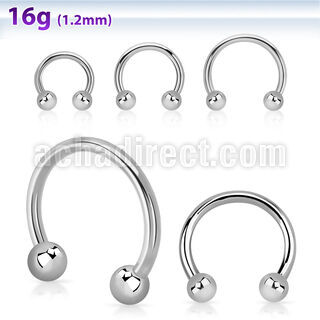 cbeb 316l steel circular barbell with two 3mm balls