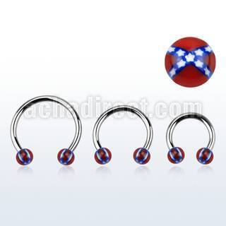 cbedxs barbell circular acero quirurgico bolas acrilicas 3mm bandera confederada mayorista