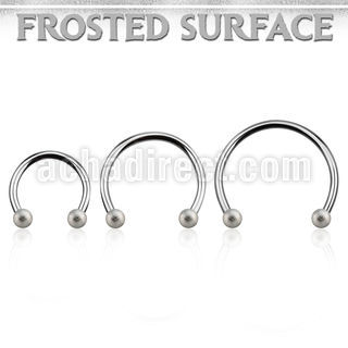 cbefo3l xxl steel circular barbell,16g w 3mm frosted steel balls