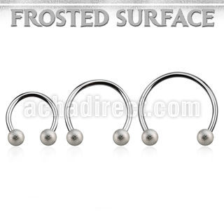 cbefo4l xxl steel circular barbell 16g w 4mm frosted steel ball
