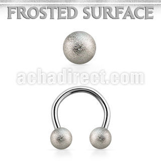 cbefo5 teel circular barbell w two 5mm frosted steel balls