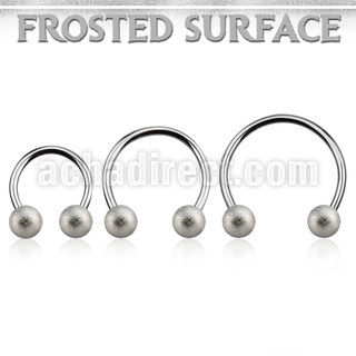 cbefo5l xxl steel circular barbell 16g w 5mm frosted steel ball