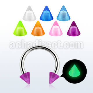 cbeglcn barbell circular acero quirurgico conos acrilicos brillan oscuridad 3mm 8mm venta