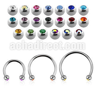 cbejb3l xxl steel circular barbell, 16g w 3mm jewel balls