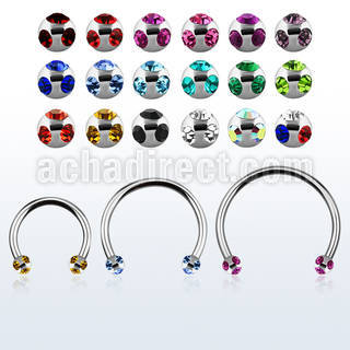 cbemj3l xxl steel circular barbell 16g 3mm steel multijewel ball