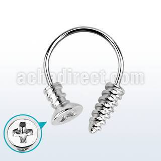 cbescw barbell circular acero quirurgico tornillo estrella rosca 16g rosca distribuidor mayorista