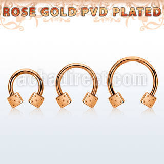 cbettdi barbel circular acero 316l pvd oro rosa dados 3mm al por mayor