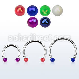 cbevbabl xxl steel circular barbell, 16g w 3mm ab coated balls