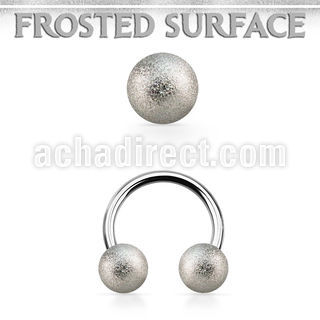 cbfo6 rose gold steel circular barbell 6mm frosted steel ball
