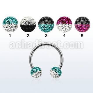 cbfr6e barbell circular acero quirurgico bolas 6mm multi cristal colores distribuidor mayorista