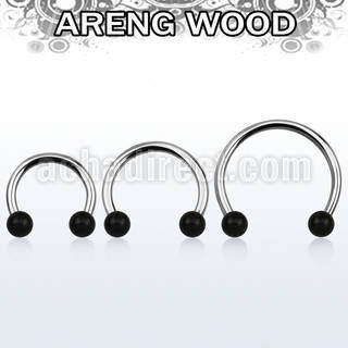 cbmar5l barbell circular diametro acero 316l bolas 5mm madera areng usar como arete al por mayor