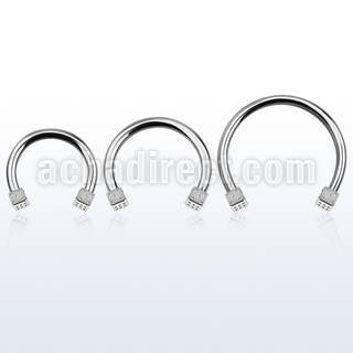 cbmdi4l barbell circular diametro acero 316l 2 dados 4mm usar como arete al por mayor